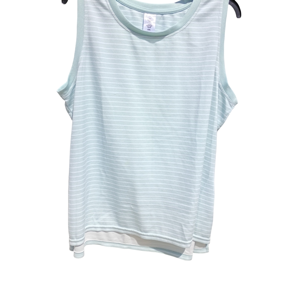Light Blue Striped Sleeveless Tank Top
